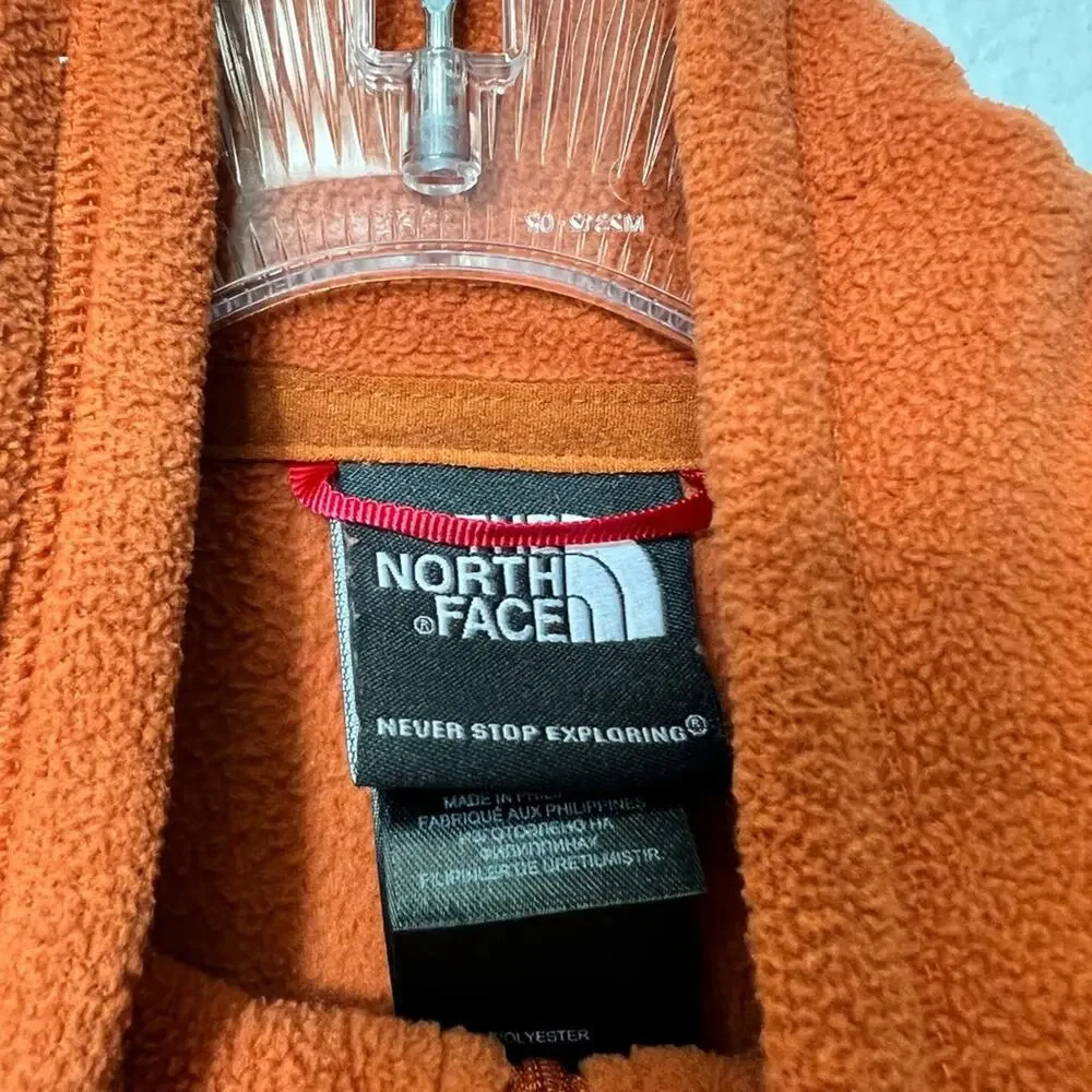 THE NORTH FACE TEXTURED FLEECE CAP ROCK ZIP PULLOVER MEN SIZE MEDIUM BURNT OCHRE